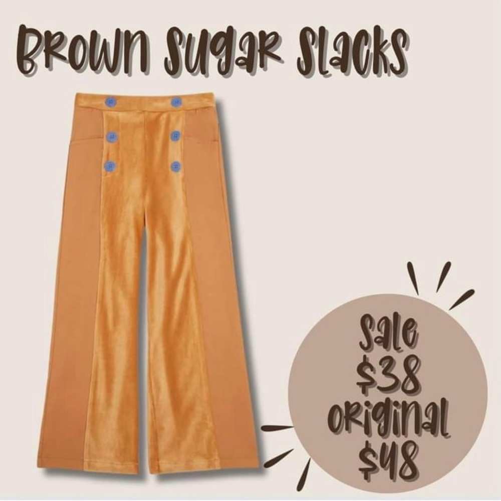 Brown Sugar Slacks Kids Wide-Leg Pants - Brown